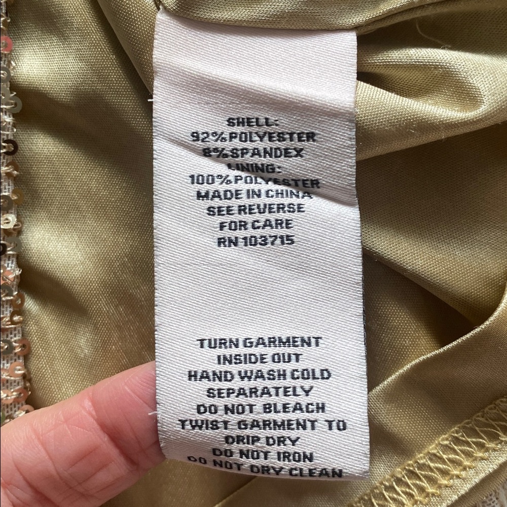 Nanette Lepore size 12 gold sequin midi dress excellent condition - Picture 9 of 9